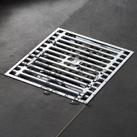 Kit de drain de douche carré invisible en laiton moderne de haute qualité 100 mm avec grille à insérer dans les carreaux pour évier de cuisine et salle de bain