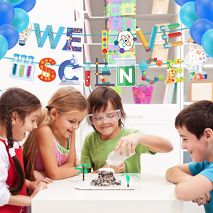 BA356 Striscione <span class=keywords><strong>di</strong></span> Carta 'Amiamo la Scienza' Ghirlanda per Feste <span class=keywords><strong>di</strong></span> Chimica per Bambini Decorazione per Festa del Scienziato Pazzo - Product Image 4
