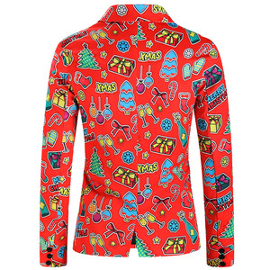 Coffret cadeau bonhomme de neige de <span class=keywords><strong>Noël</strong></span> pour hommes antistatique Santa Suits Vest Simple Breasted Closure Flat Front Christmas Jacket Set Zipper Fly - Product Image 5