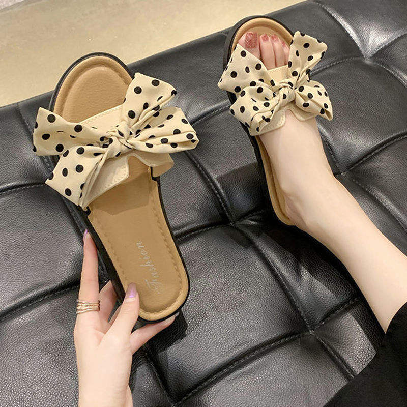 Polo dot bow-apricot