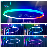 Système de treuil LED décoratif à lumière annulaire cinétique 300W Matrix Light Corps en aluminium Mode de contrôle DMX512/DMX