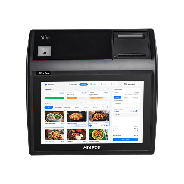 HBAPOS Mini Smart Desktop Terminal Compact POS Cash Register with Barcode Scanner Thermal Printer