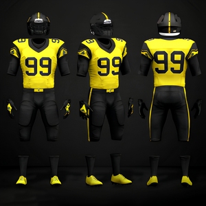 Ensemble de maillots de football américain personnalisés sublimés, impression intégrale, maillot en mesh, tenue d'équipe universitaire, vente en gros OEM - Product Image 1