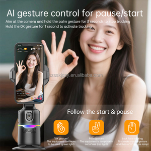 เครื่องติดตามใบหน้าอัตโนมัติที่วางโทรศัพท์พร้อมกล้องเซมิคอนดักเตอร์กระจายความร้อนขาตั้งกล้องเซลฟี่360 ° Ai Tracker gimbal - Product Image 4