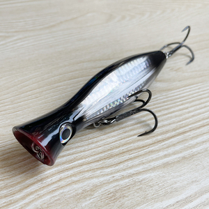 Leurre flottant noir <span class=keywords><strong>Popper</strong></span> de 120mm, 45g, appât artificiel pour la pêche en mer et en eau salée - Product Image 2