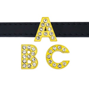 Hete verkoop strass 8mm metalen alfabet A-Z schuifletters voor hondenhalsband ketting schuif armband polsband DIY accessoires cadeaus - Product Image 4