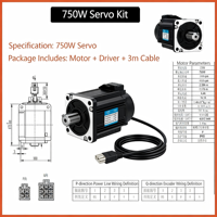 Kit de moteur servo monophasé 400W tout-en-un, moteur synchrone à aimant permanent pour machines textiles