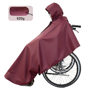 Poncho Impermeable con Capucha y Cremallera para Silla de Ruedas Chunya Spun para Adultos, con Reflejante de Seguridad y Orificio para el Manillar Trasero - Product Image 1