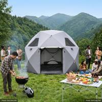 Carpa de Glamping Geométrica Personalizada OEM al por Mayor con Ventanas de Malla, Impermeable para Varias Personas, Proveedor de Fábrica para Campismo al Aire Libre