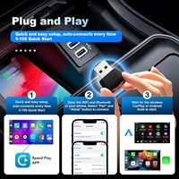 2in1 Mini Wireless CarPlay Dongle & Wireless Android Auto Box pour Carplaywith Wired CarPlay/Android Auto pour Universal Car