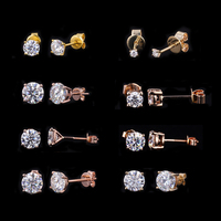 Boucles d'oreilles élégantes en martini 0,3 ct 0,5 ct 1 ct D VS1 Coupe ronde Or massif 10k 14k 18k Diamant de laboratoire cultivé IGI Boucles d'oreilles à clous