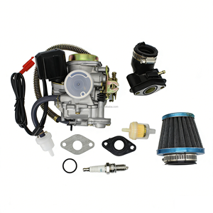 Kit de remplacement de carburateur, filtre à air et collecteur d'admission pour moteur de <span class=keywords><strong>scooter</strong></span>, VTT, cyclomoteur, kart GY6 50/49CC 4 temps (inclut le carburant) - Product Image 1