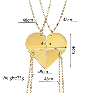 Zhongzhe Jewelry Custom Friends 3 uds/4 Uds collar de amor para el mejor amigo DIY logo regalos de Navidad collar de acero inoxidable - Product Image 4