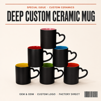 Taza térmica personalizada con asa alegre y interior brillante de seis tonos para colecciones de regalos temáticos de amor y exhibiciones en mostradores de cocina