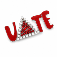 Charme Soror Rouge Émail Grec Delta Sigma Theta Triangle Symbole Lettre VOTE Accessoire Designer Broches Pin