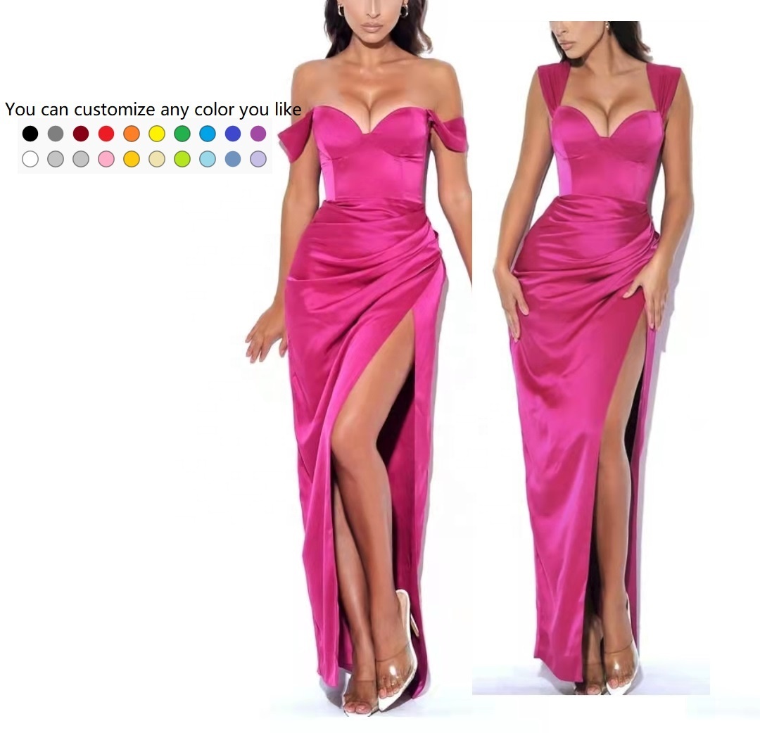 Vestido largo de noche fucsia para mujer, Halter vestido elegante con  cuello de fiesta, vestido de sirena para graduación, novedad|Vestidos de  noche| - AliExpress