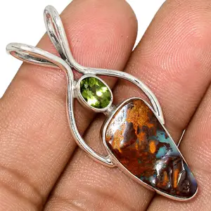 Real Boulder Opaal Australië Hand Crafted Hangers Sieraden Groothandel Leverancier India