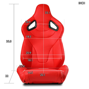 JIABEIR 1093 красный широкий большой размер Универсальный Высококачественный кожаный автомобиль Регулируемый Sim ковш гоночные сиденья - Product Image 5