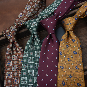 TIE nam ăn mặc Phong Cách Hot British Retro Nâu Phong Cách Châu Âu và mỹ 8cm hand-hit hoa sinh viên kinh doanh mặc - Product Image 2