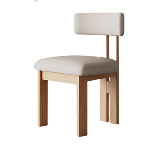 Silla de comedor de madera maciza tapizada estilo nórdico retro minimalista para comedor - Product Image 5
