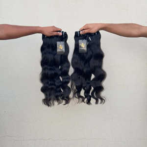 Paquet de cheveux humains naturels bruts du temple indien Bodywae bande alignée de cuticules brutes Ins paquets de tissage de cheveux vierges - Product Image 1