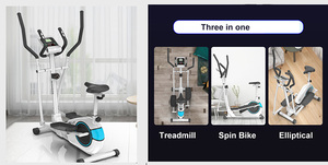 จักรยานออกกำลังกายแบบอิลิปติคอลพร้อมแรงต้านแม่เหล็กสำหรับขายส่ง, จักรยานอิลิปติคอลสำหรับใช้ในบ้านพร้อมจอ LCD, เซ็นเซอร์วัดอัตราการเต้นของหัวใจ - Product Image 6