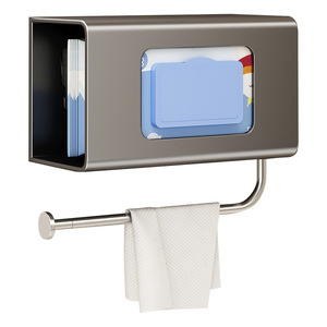 <b>Wall</b> Mounted Stainless Steel Toilet Paper Holder <b>Rectangular</b> Spear Gray Minimalist Design Bathroom Storage Rack - Product Image 5
