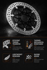 Disque de frein avant flottant complet T-Drive Performance pour moto <span class=keywords><strong>Kawasaki</strong></span> <span class=keywords><strong>Ninja</strong></span> <span class=keywords><strong>ZX10R</strong></span> ZX-10R ABS 2016-2025 – Amélioration de performance pour la course - Product Image 3