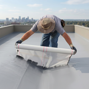 Tissu de toiture non tissé durable en polypropylène et polyester, membrane d'étanchéité pour la construction de toitures - Product Image 1