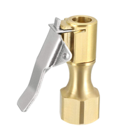 Embout de gonflage pneumatique droit en laiton, filetage NPT femelle 1/4 pouce, à flux fermé, pour manomètre de compresseur d'air