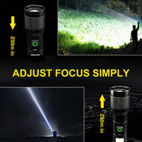 Zoom télescopique multifonction haute luminosité Linterna 6 Modes d'éclairage USB Rechargeable LED torche lumière lampe de poche tactique