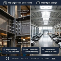 Construcción de Salas de Exhibición para Concesionarios de Autos, Estructura de Acero Prefabricada, Resistente al Viento y a la Corrosión, para Exhibición de Autos