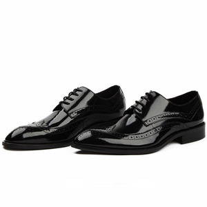 Chaussures habillées en cuir pour hommes, personnalisables, imperméables, respirantes, à lacets, avec soutien de la voûte plantaire, toutes saisons, pour mariage, soirée, bureau - Product Image 1