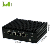 Mini enrutador de PC de hardware de Firewall de diseño sin ventilador personalizado con 4 * Lan pfsense