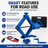 Cric électrique à ciseaux personnalisé 5T / 5000 kg 12V, portée 52 cm, kit de cric automatique pour grand SUV et pick-up, assistance routière