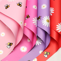 Kertas Pembungkus Bunga Anti Air Motif Lebah Daisy Lucu Gaya Korea untuk Perlengkapan Toko Bunga