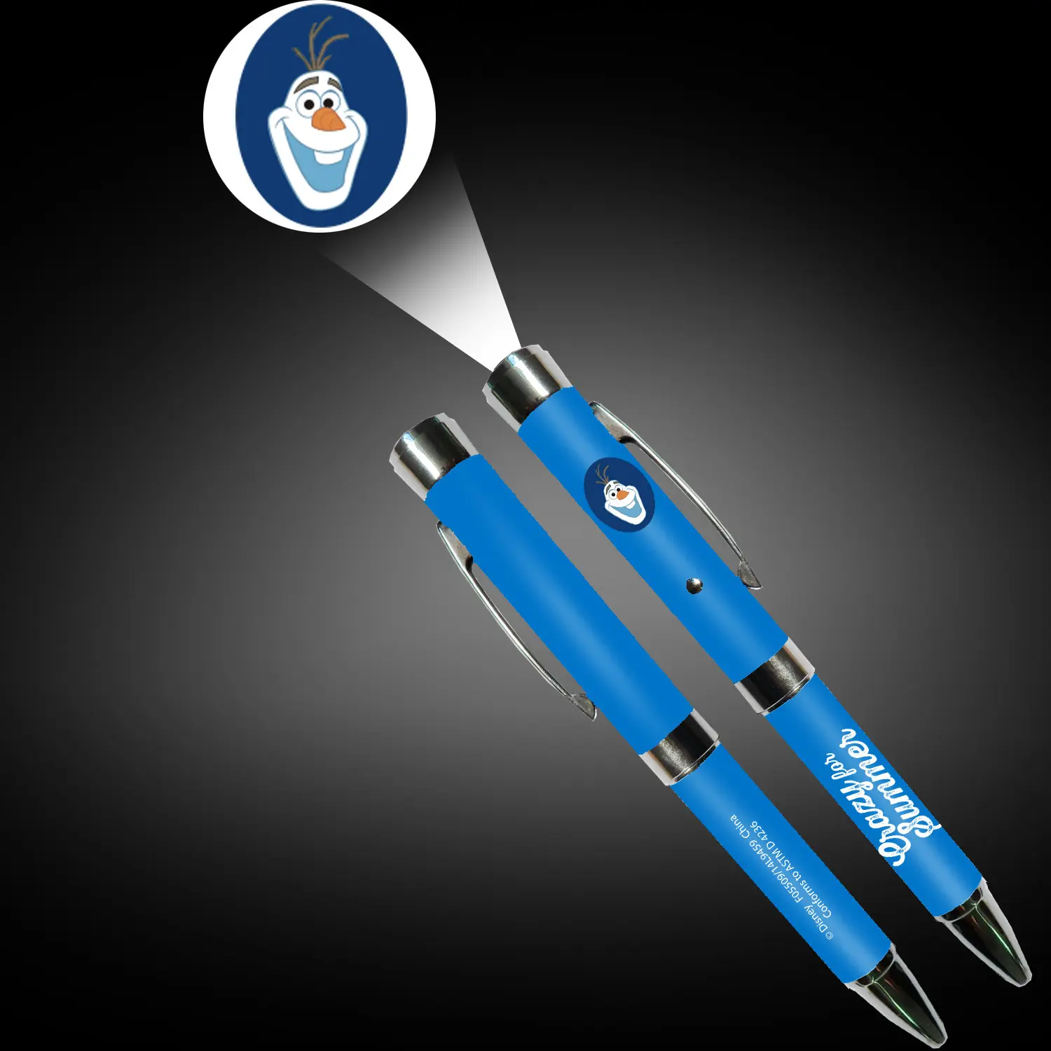 Copllent מתכת עט הקרנת לוגו מתנת led אור עט walmart מכר זוהר כדורי עט