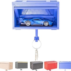 Mini porte-<span class=keywords><strong>clés</strong></span> de garage avec porte ouvrante, organisateur de <span class=keywords><strong>clés</strong></span> décoratif <span class=keywords><strong>mural</strong></span> pour la décoration d'entrée, parfait pour les fans de voitures - Product Image 3
