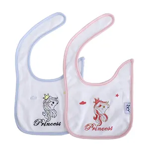 2023 New Arrival Animal Embroidery Terry Cloth Baby Bib Adjustable Absorbent Baby Bibs
