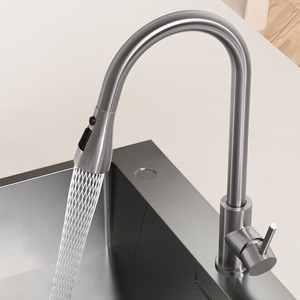 Rubinetto da <span class=keywords><strong>Cucina</strong></span> in Nichel Spazzolato di Alta Qualità con Spruzzatore, Miscelatore Monocomando Estraibile in Acciaio Inox - Product Image 4
