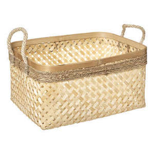 Cesto in bambù naturale 39x28 H 20 cm - Product Image 1