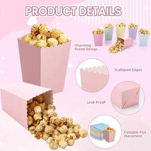 Caja de Palomitas de Maíz Reutilizable con Diseño Plegable a Prueba de Fugas, Color Personalizado y Tamaño a Medida, para Pollo Frito, Palomitas de Maíz, Papas Fritas, Galletas y Dulces - Product Image 2