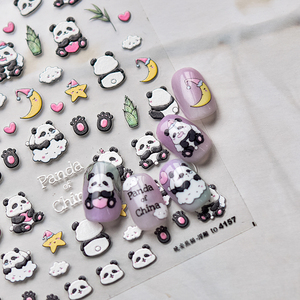 Nueva llegada al por mayor pegatina para <span class=keywords><strong>uñas</strong></span> 5d pegatina en relieve dibujos animados encantador <span class=keywords><strong>Panda</strong></span> oso conejito pegatinas para <span class=keywords><strong>uñas</strong></span> - Product Image 1