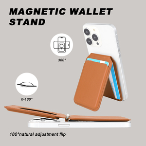RFID blocco logo personalizzato sottile minimalista in pelle Pu titolare della carta magnete <span class=keywords><strong>porta</strong></span> carte magsafe portafoglio con supporto - Product Image 5