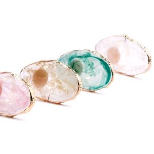 Palette de dessin d'art d'<span class=keywords><strong>ongle</strong></span> avec anneau de doigt Conception de pierre d'agate de résine pour le polissage de gel de floraison DIY Mixed Paint Manicure Equipment - Product Image 4