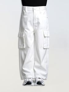 Nuovi <span class=keywords><strong>pantaloni</strong></span> Casual da <span class=keywords><strong>bambino</strong></span> per ragazzi abbigliamento da lavoro bianco <span class=keywords><strong>pantaloni</strong></span> Cargo con sei tasche per 2-8anni - Product Image 3