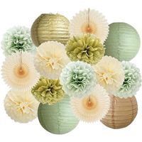 Lot de 15 boules de fleurs rondes en papier vert foncé pour décoration de scènes d'anniversaire et de mariages Vente en gros