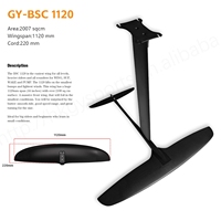 Tabla de Paddle Surf Hydrofoil ODM/OEM gy BSC 1120 con Mástil de Carbono de 2007 cm² para Principiantes, Unisex, para Surfear en Aguas Oceánicas, Color Negro, con Logotipo Personalizado