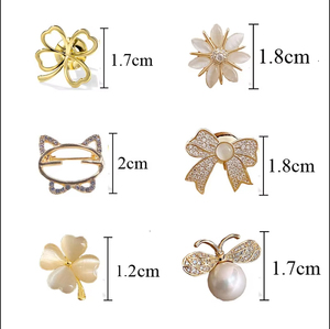 1 pièce Broche tendance petite en forme de nœud pour femme, en métal, épingles de revers de sécurité anti-reflet, accessoires de vêtements pour pulls - Product Image 1