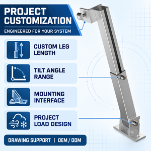 Support solaire réglable en aluminium pour toit en tôle ondulée, fixation avant et arrière, installation facile. - Product Image 5